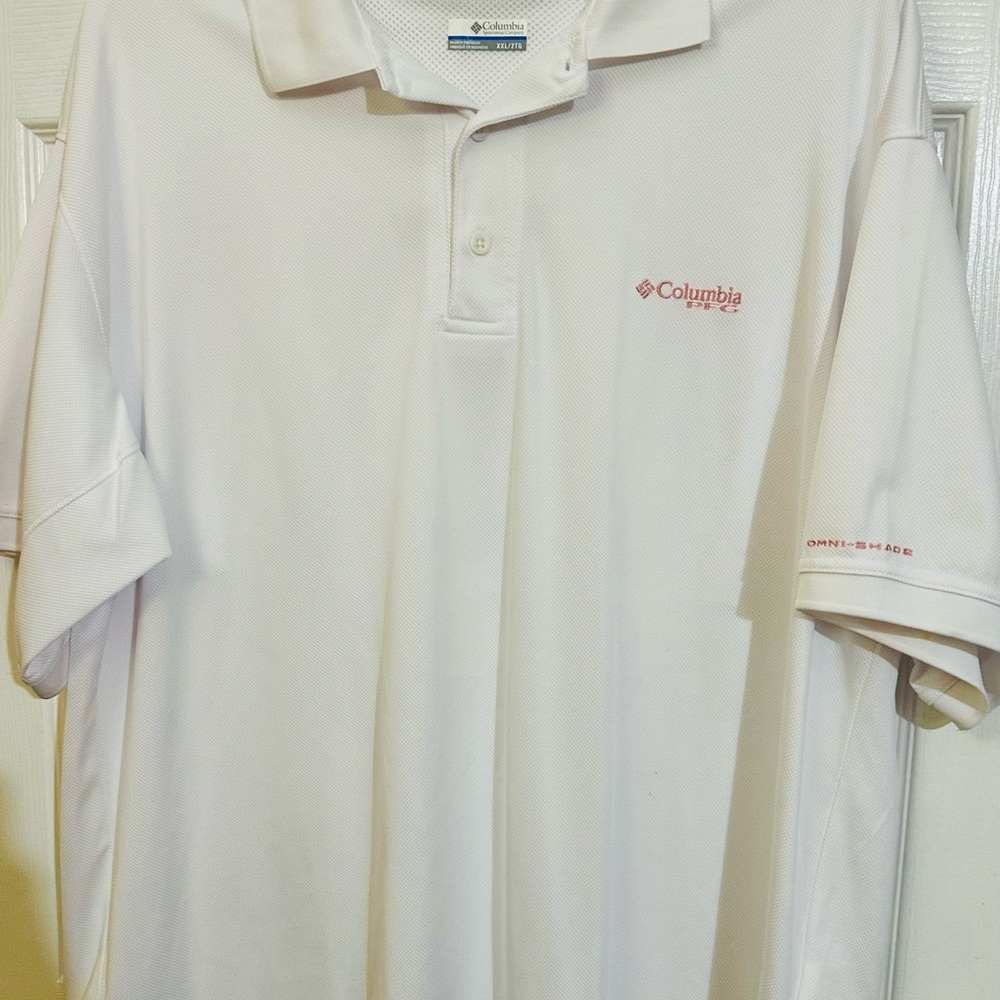 Like New Big & Tall Columbia White Performance Polo Shirt